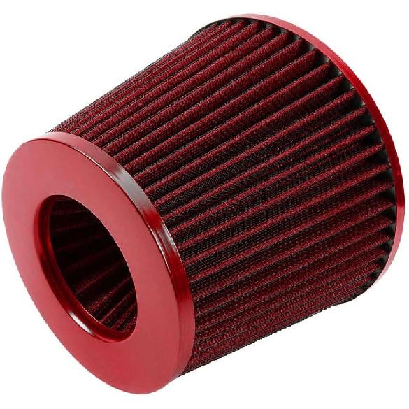 Black 3" Inlet High Flow Clamp-On Cold Air Intake Filter Cleaner 76Mm Cone Replacement Dry Air Filter