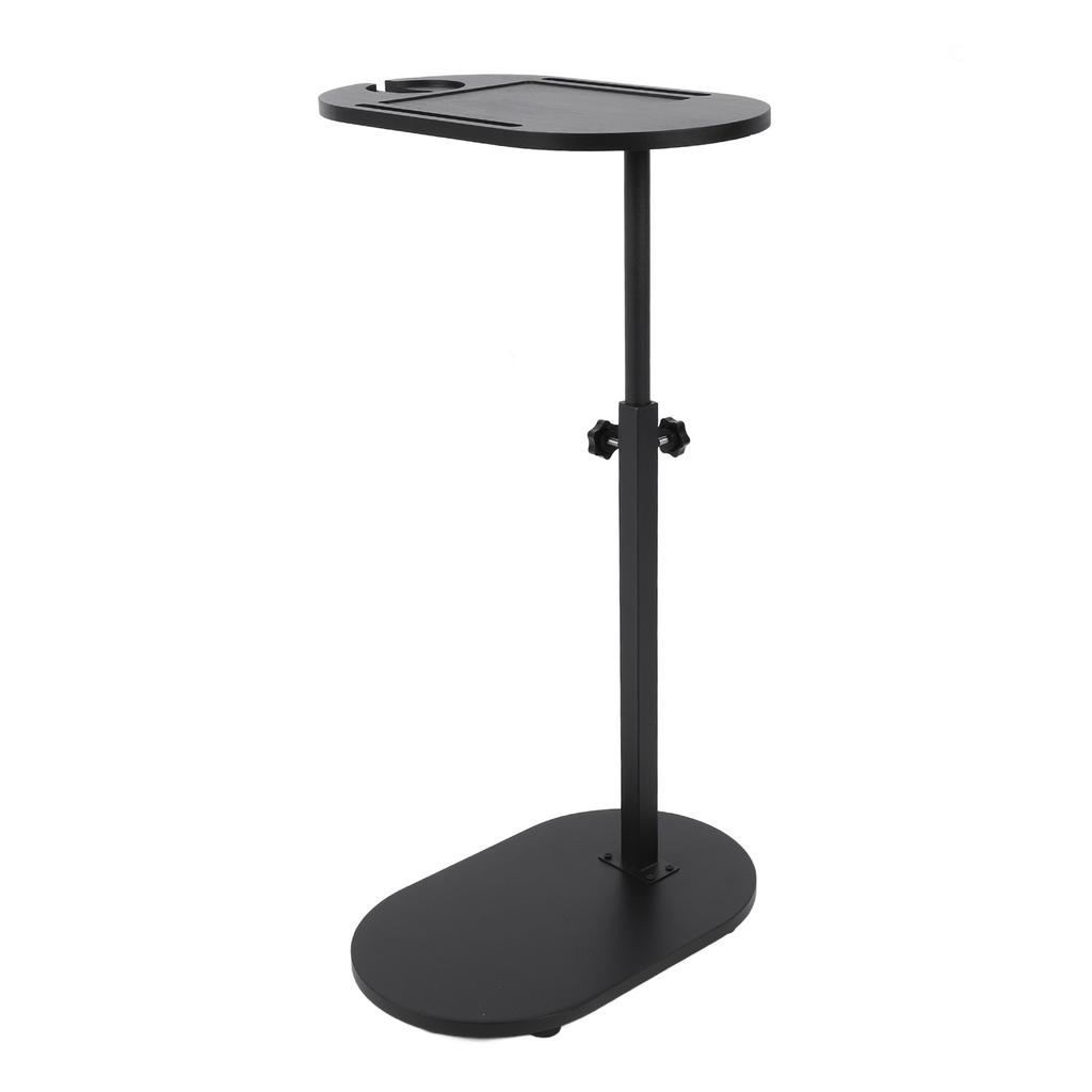 C Shaped Side Table Adjustable Height Versatile 360 Degree Rotation Wooden C Shaped Coffee Table