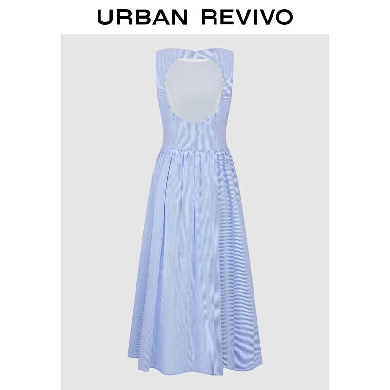 UR2026 Color-block Striped Backless Sleeveless Dress S