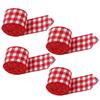 4 Piezas Cinta de Navidad Adornos de Navidad Cinta de Malla Rayada Cinta para Fiestas Suministros para Manualidades Navideñas Rojas Decoraciones Navideñas