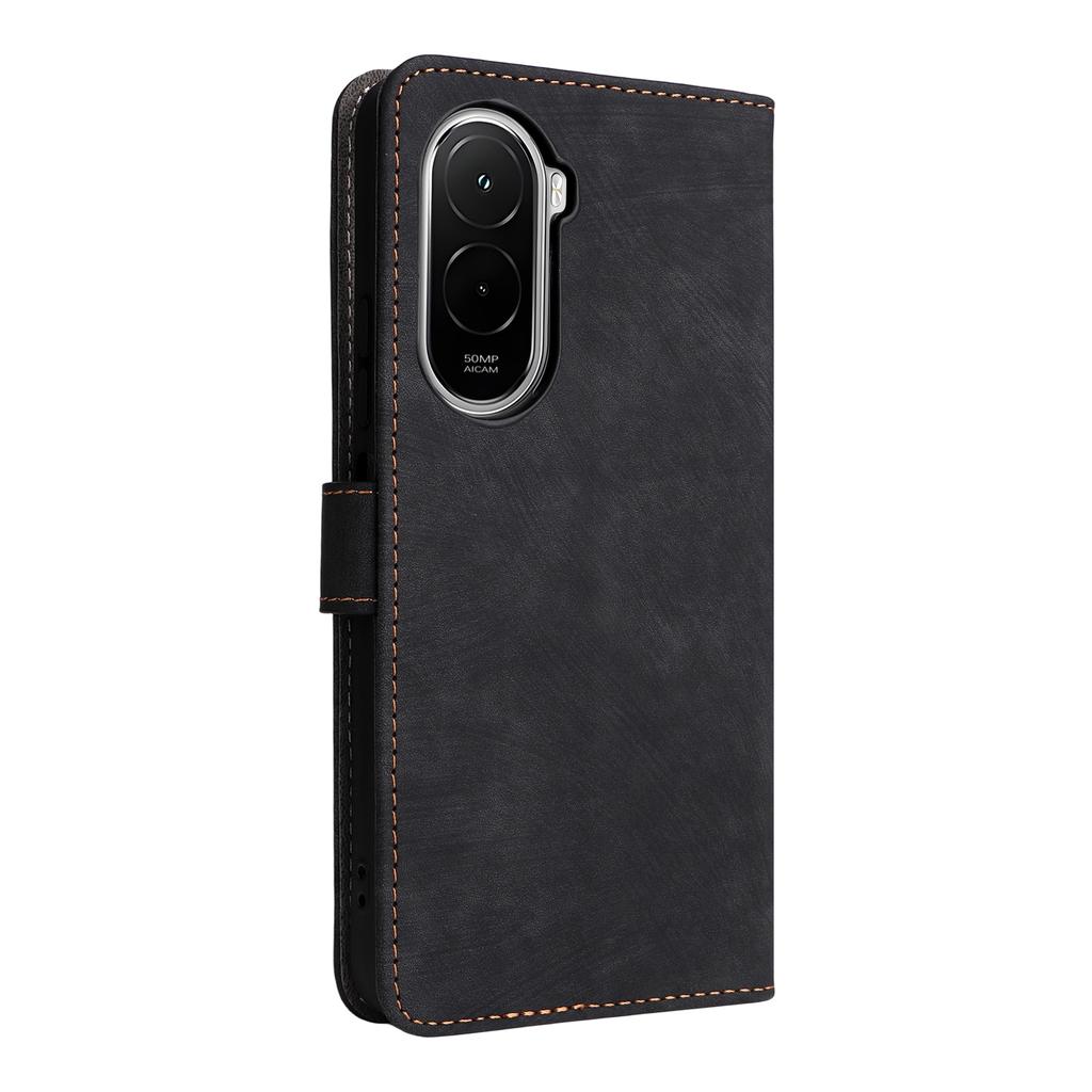 For Xiaomi Poco M7 Plus 5G/Poco M7 4G (169mm) Case Wallet RFID Blocking PU Leather Phone Cover Stand with Strap