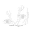 2x Reindeer Figurines Elegant,Nordic,Resin Sitting Standing Deer Statues Sculpture Deer Ornaments for TV Stand Tabletop Office
