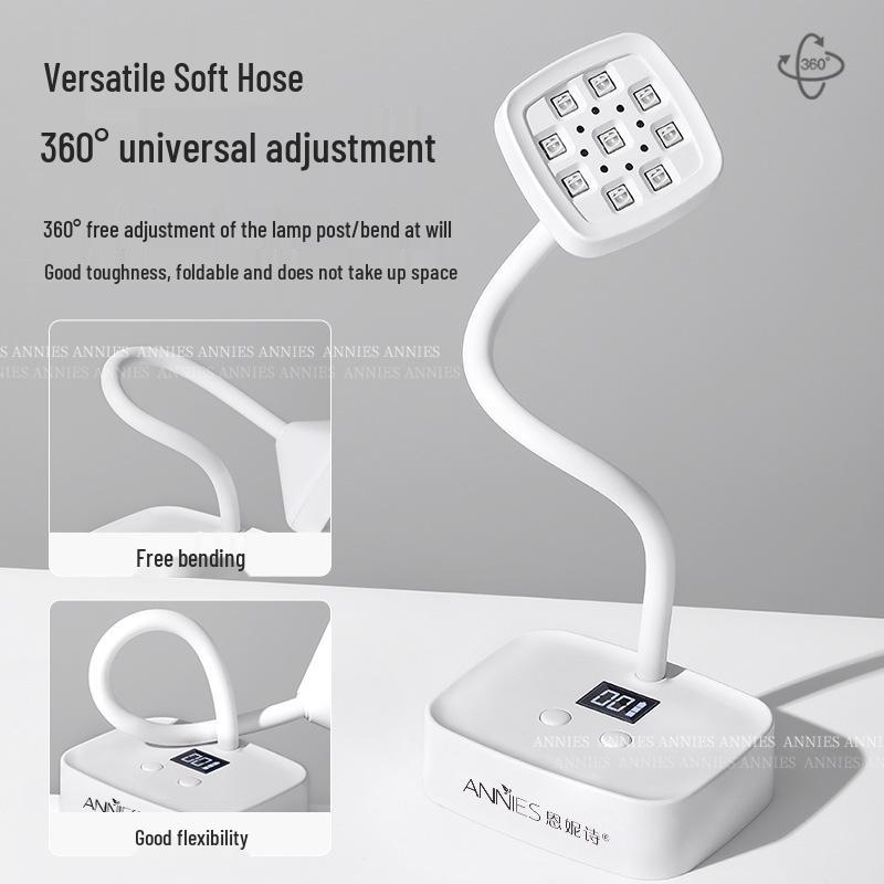 Quick-Dry Rechargeable Nail Lamp: Lotus Design for Gel Tips & Rhinestones, Hand-Safe, Special Light Therapy.