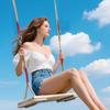 Wooden Swing Seat Swing Seat With Height-Adjustable Rope For Adults Comfortable Sports Supplies For Patio Garden Yard Deck Park