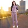 Women's 2026 Versatile Color Block Hoodie Set - Stylish Spring/Autumn Two-Piece Sportswear with Round Neck