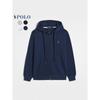 Men's Embroidered Small Horse Zip-Up Hoodie - Casual Long-Sleeved Jacket for Spring and Autumn.