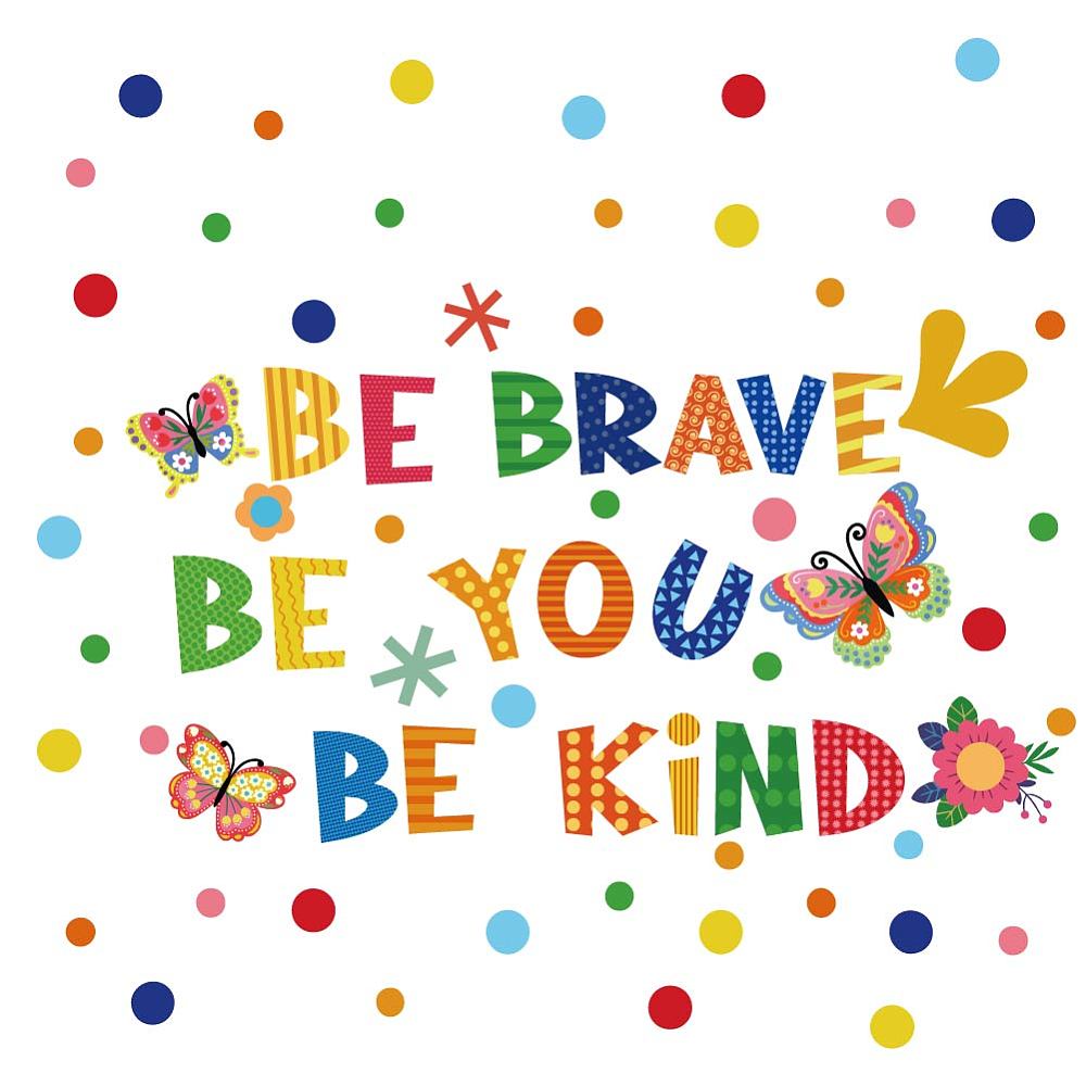 1set PVC Wall Stickers Wall Decoration Word Be Brave 800x390mm 2pcs/set