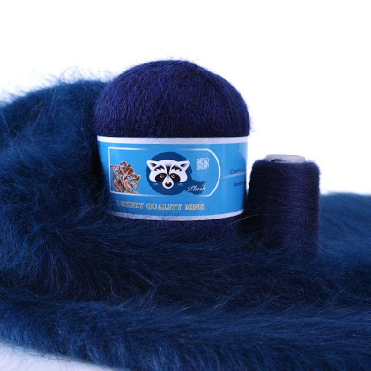 2 Pcs/Pack Long Plush Mink Wool Yarn for Needle Knitting Hand Crochet ,50g+20g