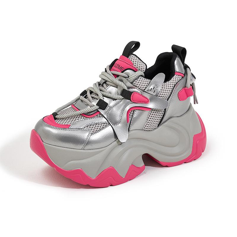 

Женские кроссовки на толстой подошве, весна и осень 2025, новая дышащая повседневная обувь, популярные универсальные кроссовки на платформе, увеличивающие рост, женская обувь, тренд 39