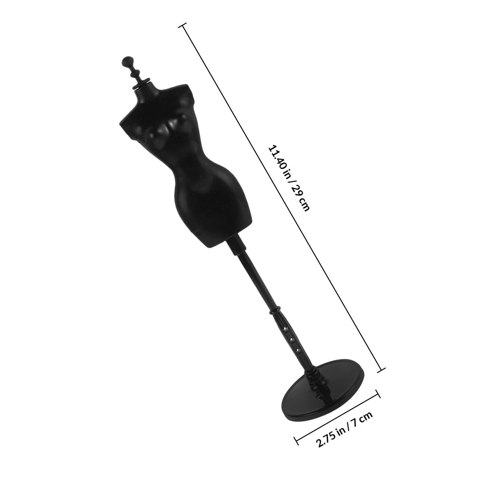 4 шт. Стойка-манекен для платья «Кость дракона», Разборный мини-манекен для демонстрации платьев, Полый манекен-портной для шитья чёрный
