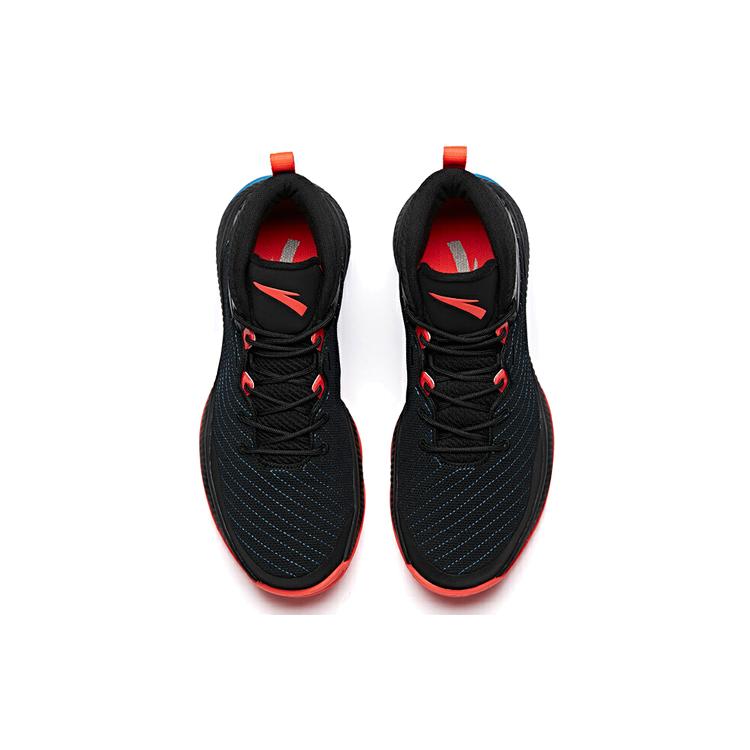 New Anta High Top Basketball Shoes Men's Black Red 11941632S-3