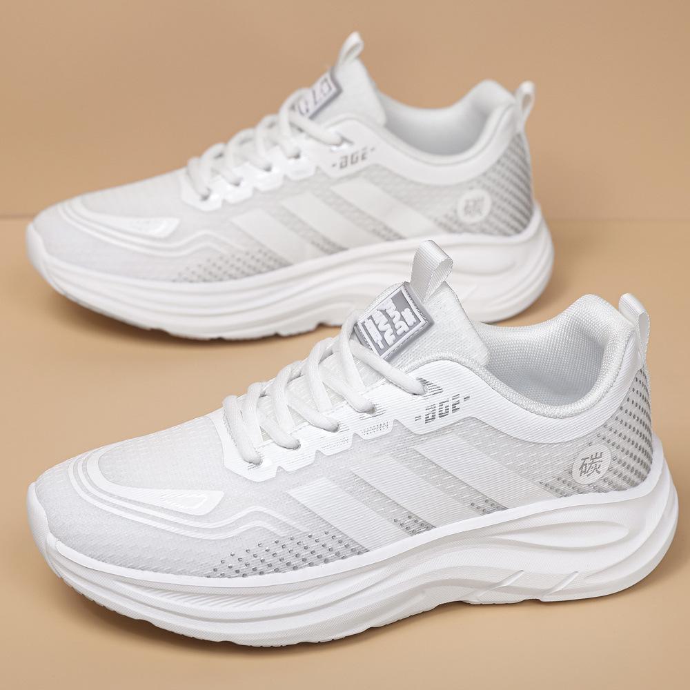 

New summer mesh breathable sports shoes lightweight and versatile couple s little white shoes ultra-light non-slip shock-absorbing casual shoes 36 белый