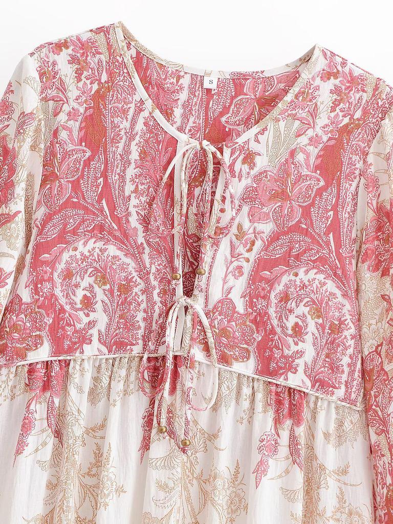 2026 Spring Bohemian Long Sleeve Casual Slimming Dress