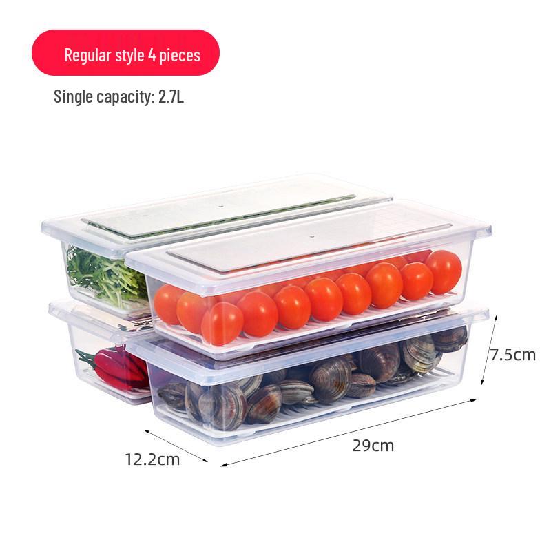 Plastic Japanese-Style Fresh-Keeping Box with Lid for Refrigerator Storage