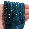 3/4/6/8/10mm Peacock Blue Faceted Crystal Beads Glass Loose Spacer Beads For Jewelry Making DIY Bracelet Necklace Accessories