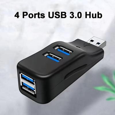 High Speed 4 Ports USB 3.0 HUB Mini Size Adapter Accessory Extender Splitter Box U Disk Reading High Speed Reader PC Connection