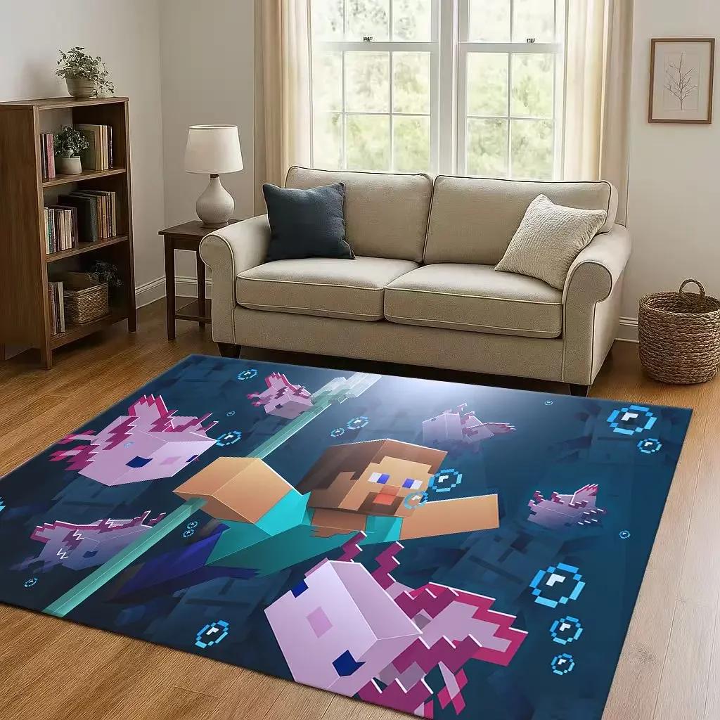 3D S-Sand B-box Cartoon Game Living Room Non-Slip Area Rug Soft Carpet for Bedroom Playroom Sofa,Easy Clean Home Decor Doormat