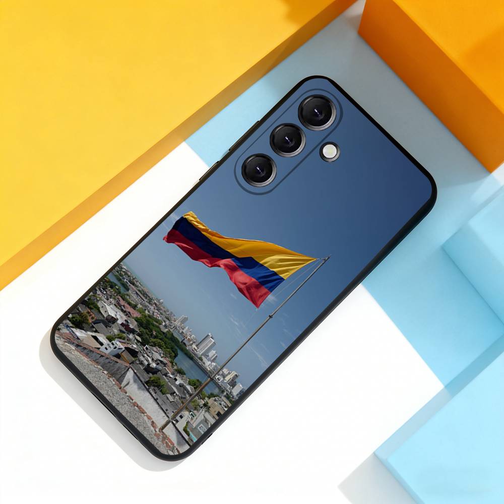 Colombia Flag MAP Phone Case For Samsung Galaxy A 73,72,51,53,52,71,22,5G,Note,J7,8,9 Soft Precise Hole Black Cover