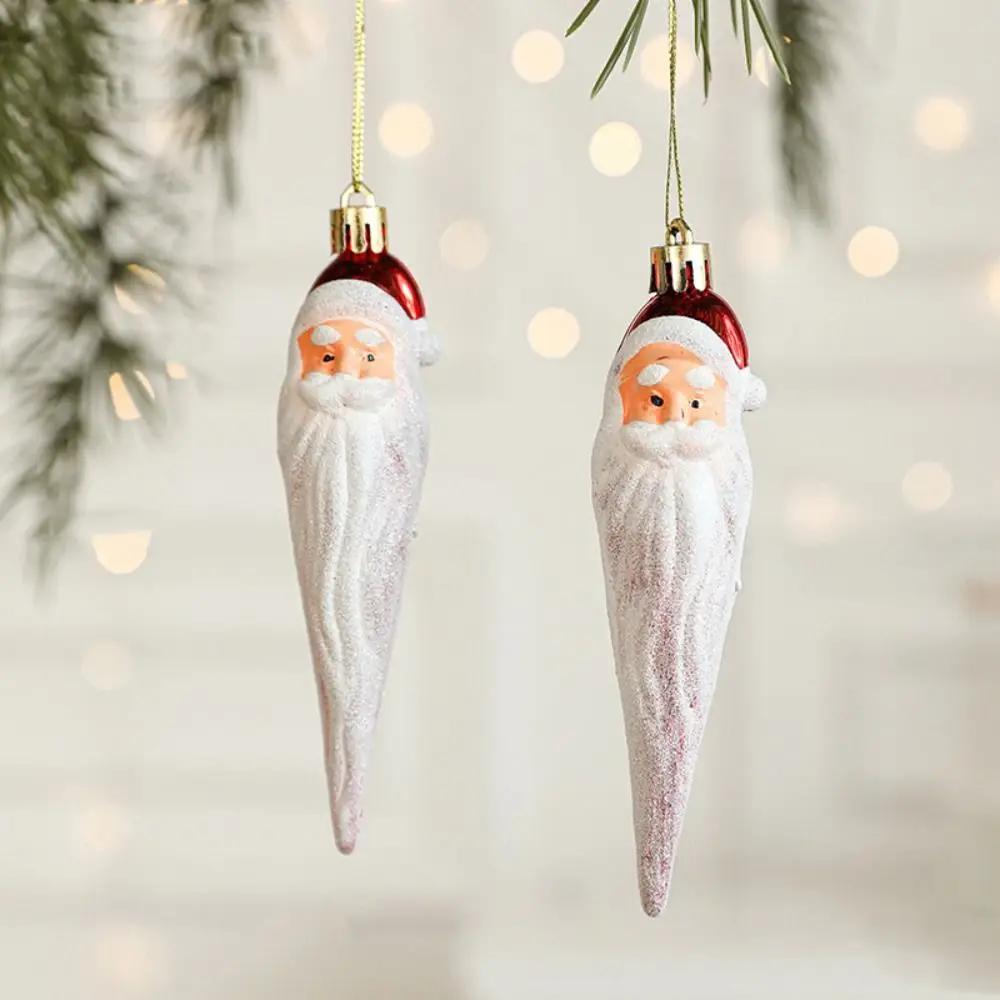 2PCS Red&white Christmas Hanging Decoration Plastic Santa Clause Christmas Tree Ornament Festival Party Supplies Xmas Baubles
