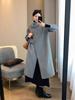 2025 Autumn/Winter Women's Hepburn-Style Stand-Collar Wool Cashmere Overcoat