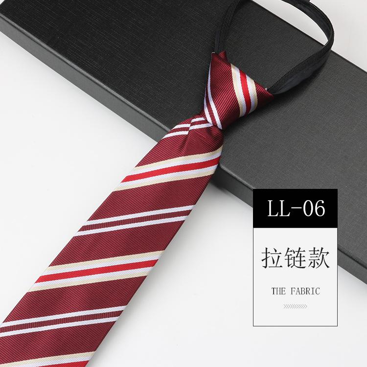 Tie Men'S, Business Zipper Work Security Shirt Striped Red Blue 8Cm Knot Free Easy To Pull