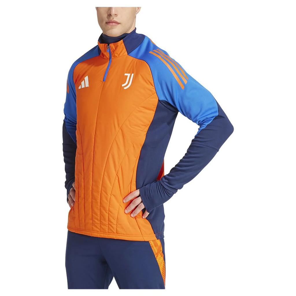 adidas Juventus 2024-25 Color Block 1/4 Zip Hooded Long Sleeve Comfortable Football Shirt Unisex Tops IT3596