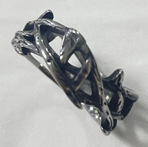 Minimalist Wing Design Stainless Steel Ring Vintage Viking Style Titanium Steel Band
