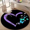 1pc Heart Butterflies Office Round Area Rug,  Mat Suitable ForOffice, Under Office Chairs Bedroom Living Room Home Decor, Room Deco