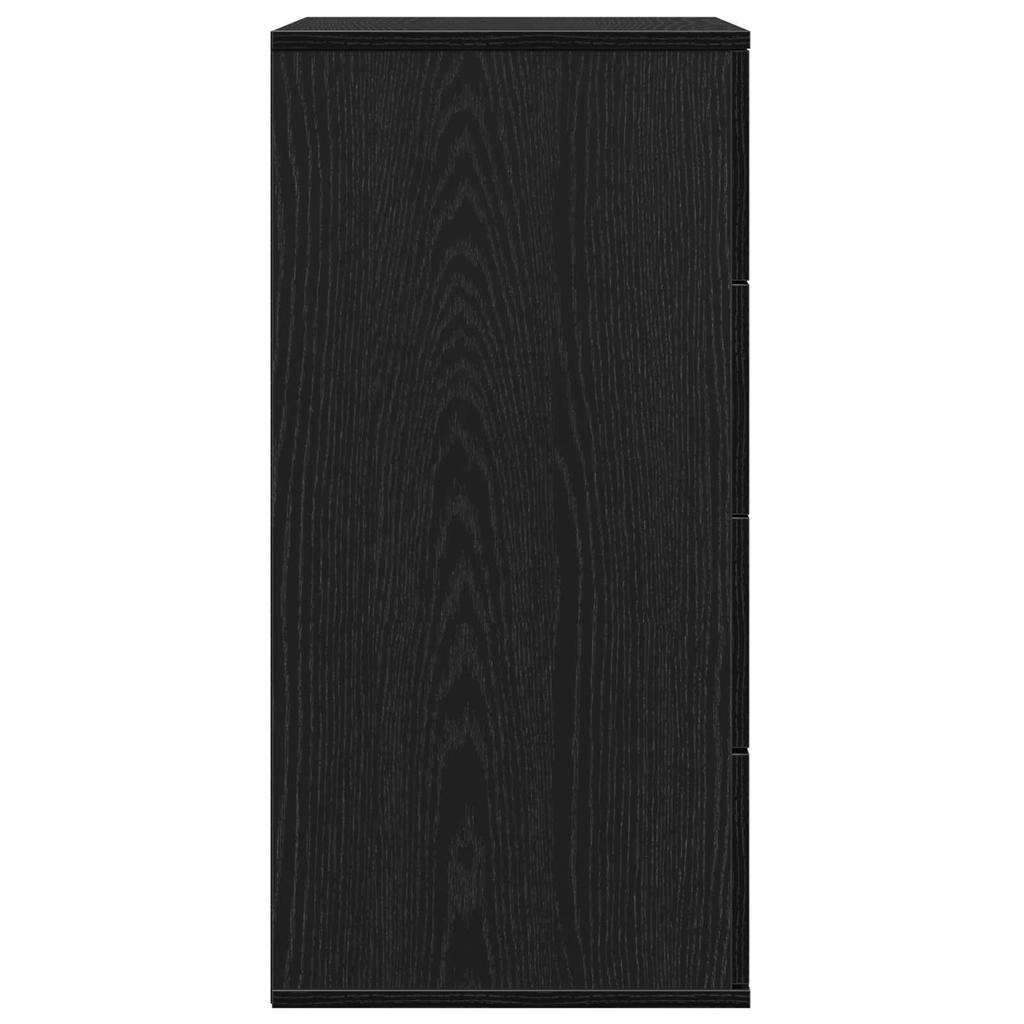 Sideboard Black Oak Effect 60 x 39 x 80 cm Engineered Wood
