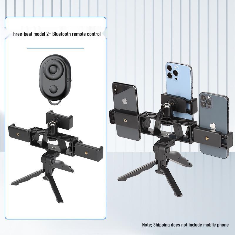 4S Auto Show & Outdoor Photography Tripod: Dual Phone Stand for Live Streaming and Desktop Shooting