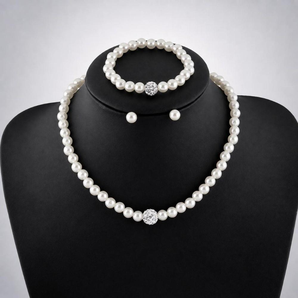3PCS/set Elegant Imitation Pearl Jewelry Set Simple Pearl Bracelet Creative Gift