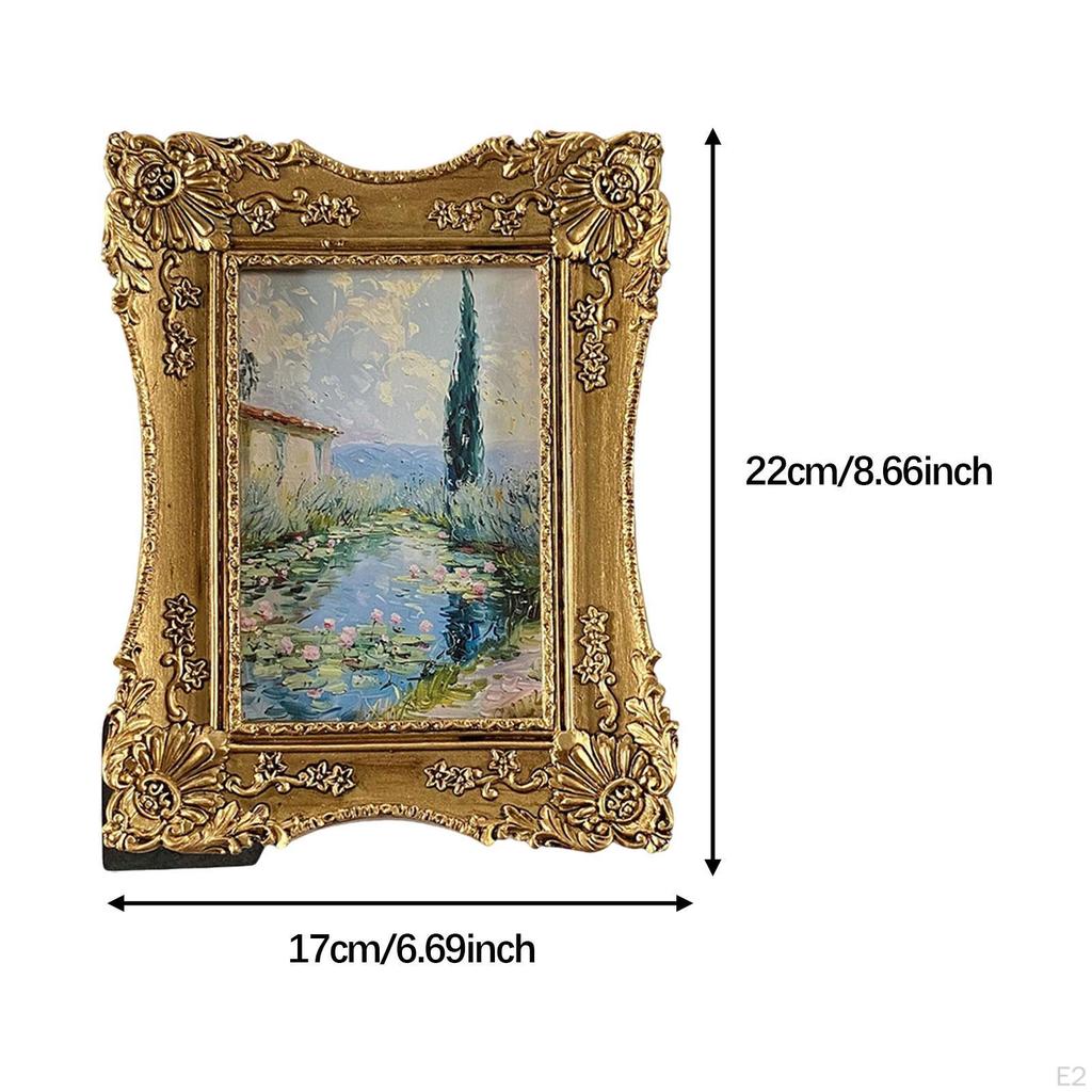 Vintage Picture Frame Ornate Tabletop Wall Hanging Floral Design Home Decor Antique for Wedding