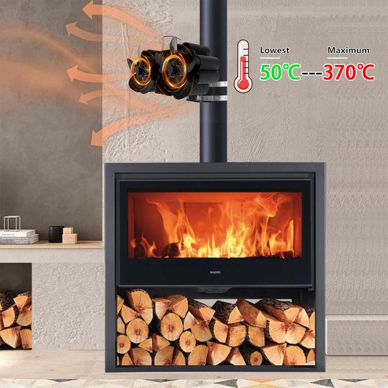 Fireplace Fan Heat Powered Powerful Wood Stove Blower Pellet Stove Fan Low Noise Wood Burner Fan Thermal Fan For Wood Burning