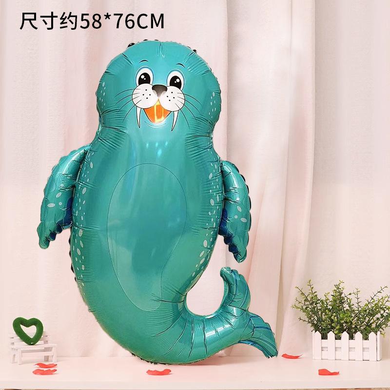 Ocean Animal Balloons, Baby Birthday Party Arrangement, Children'S Birthday Cartoon Living Room Print Special Shape