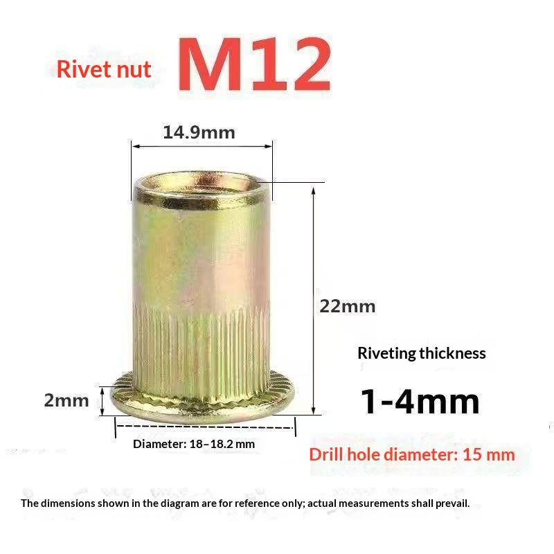 100Pcs Rivet Nut +Hand Threaded Rivet Nuts Bt606 M3 M4 M6 M8 Double Insert Manual Riveter Riveting Rivnut Rivet Tool