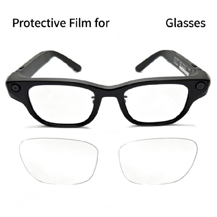 Travel Storage Lens Film for Glasses, Clear PET Wear-Care Layer with Lens Outline Fit, Hand Positioning, and Daily Desk or Commute Use