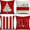 New Christmas Combination Pillowcase Christmas Hat Bell Dwarf Pillowcase Home Holiday Decoration Cushion Cover