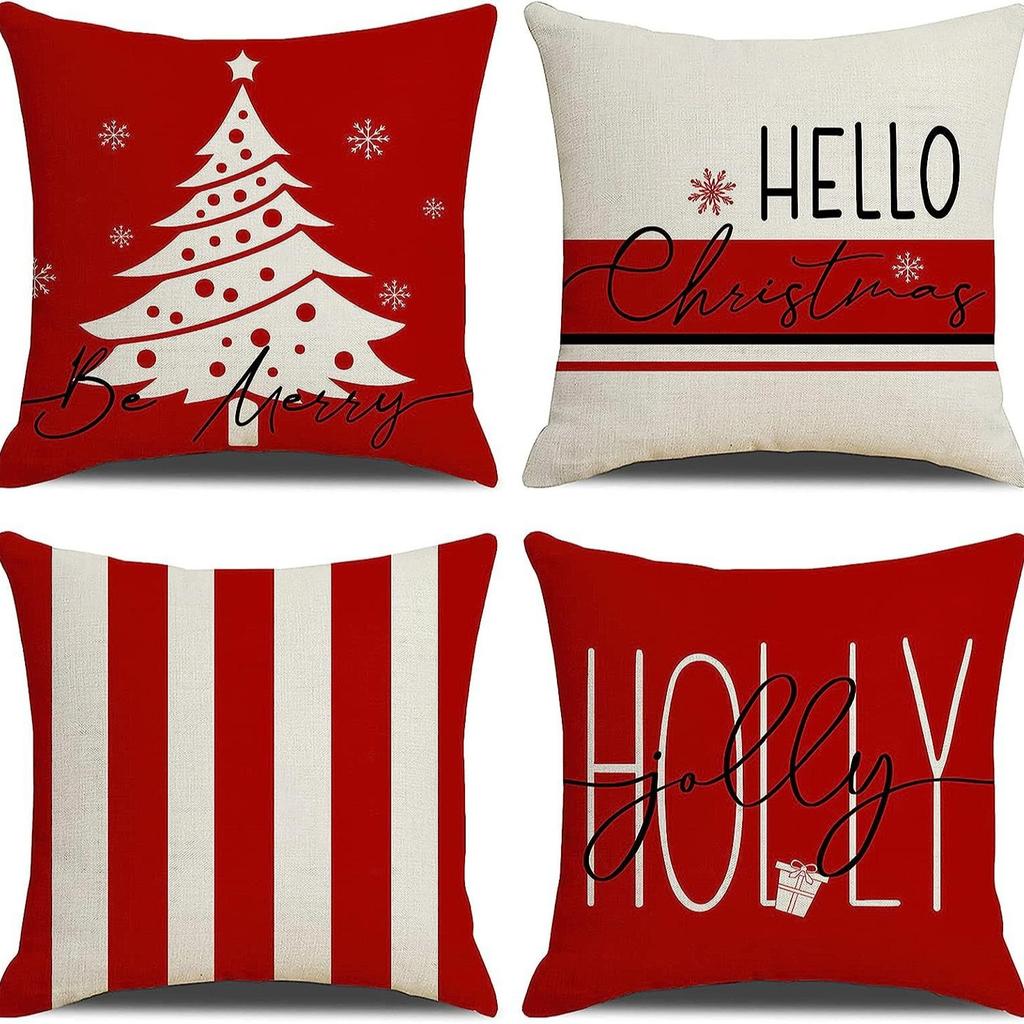 New Christmas Combination Pillowcase Christmas Hat Bell Dwarf Pillowcase Home Holiday Decoration Cushion Cover