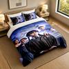 Juego de Ropa de Cama de 3 PiezasLa Familia Addams Sábana Suave y Dos Fundas de Almohada Decoración del Dormitorio del Hogar
