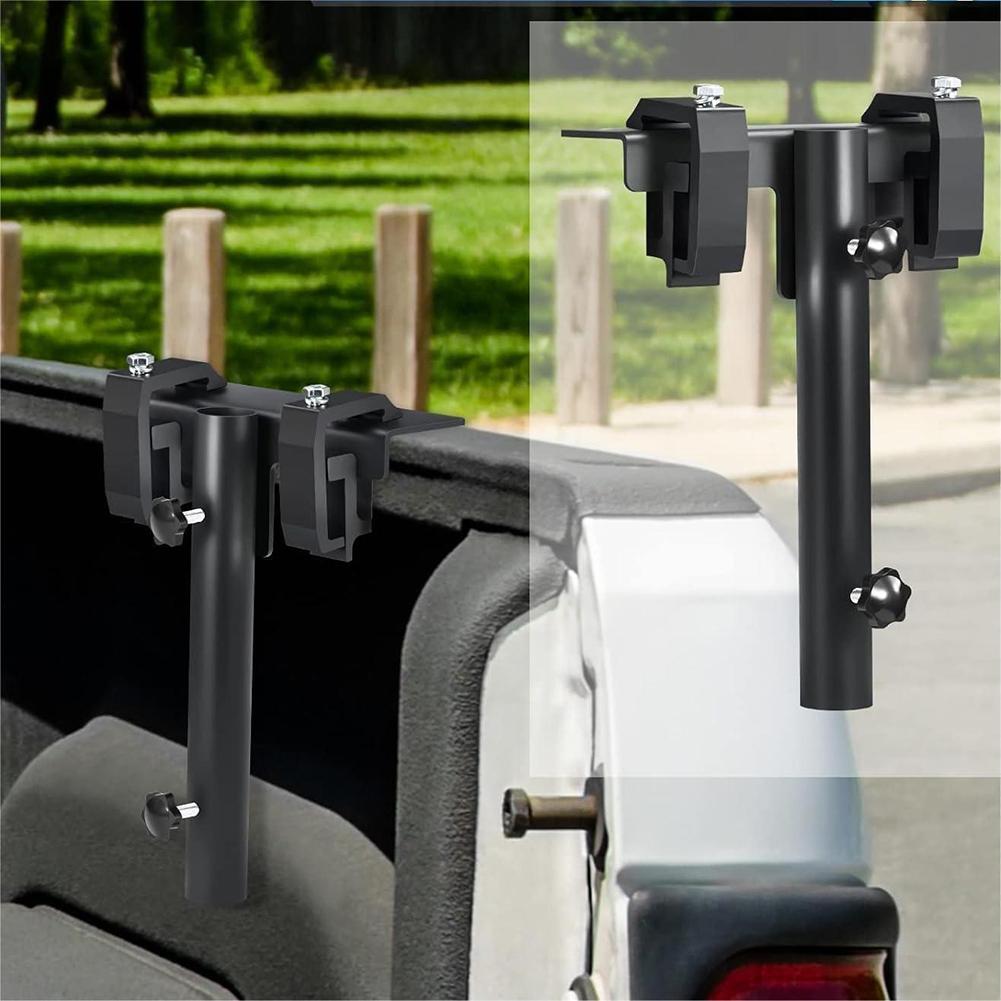 Car Flagpole Kit No Drilling Side Flag Pole Mount Kit For Truck Bed, Universal Black Flagpole Holder Fit Up To 1.5" Pole