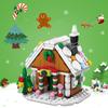 6 in 1 Kreative Weihnachtsserie Bausteine ​​Set Kawaii Rentier Winterdorf Mini Haus Modell DIY Ziegel Spielzeug für Kinder