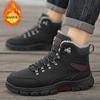 Botas de Invierno Forradas de Lana para Hombre Botas de Senderismo Antideslizantes para Exteriores Zapatos Casuales Cálidos de Caña Alta