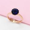 Purple Gold Ladies 14K Rose Gold Plated Blue Stone Ring Premium Trendy Ring