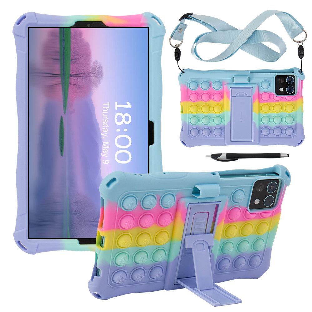 Weiche Bubble Ständerhülle für Samsung Galaxy Tab A7 Lite A9 8,7 Zoll SM-T220 T225 SM-X110 X115 Silikon Kinder Tablet Hülle
