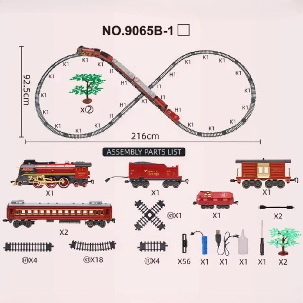 Klassische Fernbedienung Elektrische Eisenbahn Spielzeug Schienen Simulation Dampfschienen Zugmodell Lichter Spielzeug Weihnachtsgeschenk