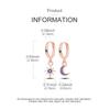 Original 925 Sterling Silver Hoop Earrings Gold Rose Gold Blue Zircon Star Moon Hoop Earrings For Women Jewelry Gift