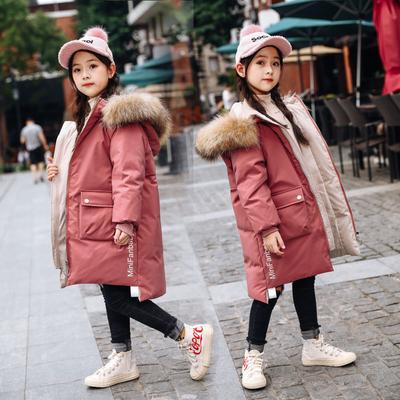 Kızlar için Kış Sıcak Ceketler Moda Kürk Kapşonlu Çocuk Kız Su Geçirmez Dış Giyim Çocuk Pamuklu Astarlı Parkalar