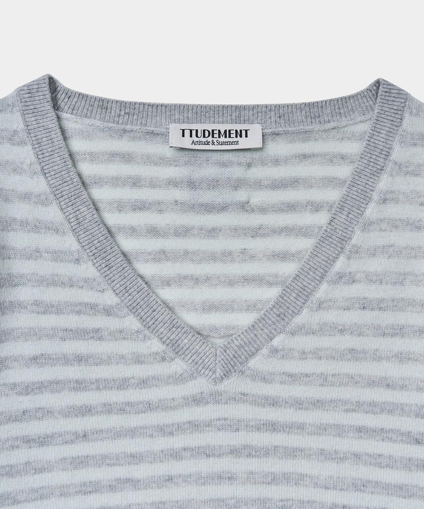 TTUDEMENT Essential Cash Blend Stripe Knit_Mint