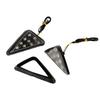2x Motorcycle 12V Euro Triangle Flush Mount Turn Signal Smoke Amber LED Light AP