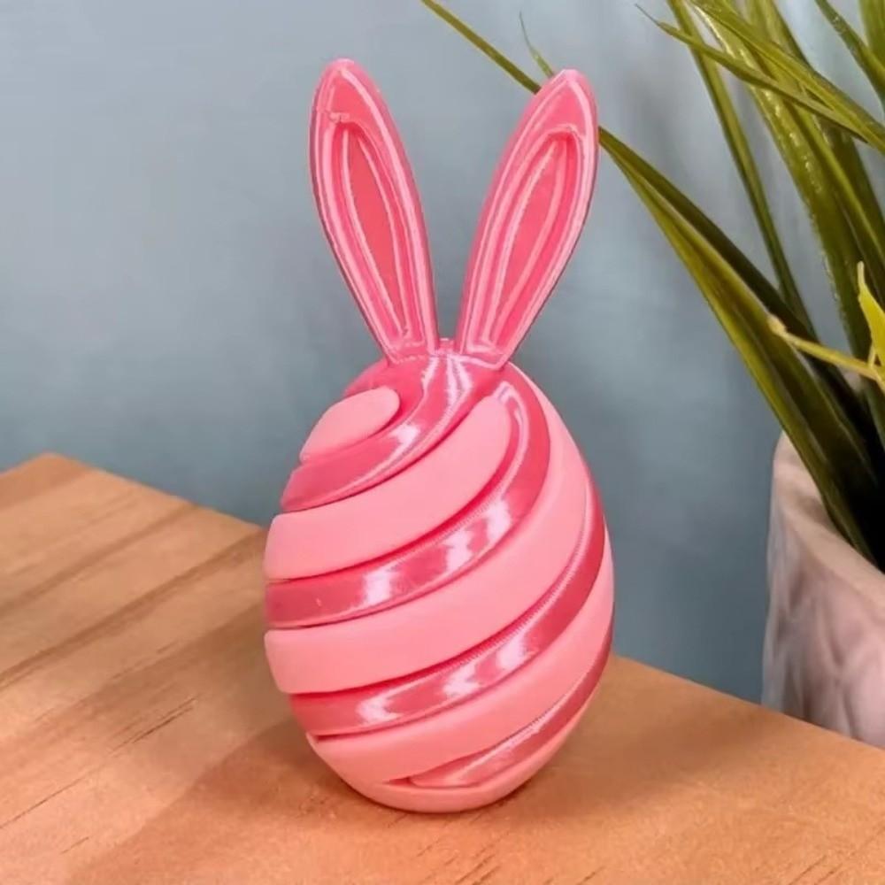 Colorful Easter Rabbit Ornament Sensory Toy Rotating Bunny Eggs Desktop Ornament